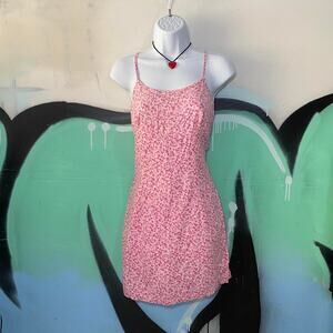 Vintage pink floral mini dress